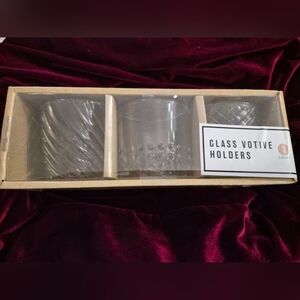Three Pack Clear Glass Votive Candle Holders